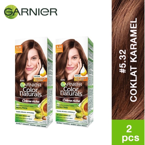 Garnier Colour Natural Pewarna Rambut No 5.32 Coklat Caramel  [Twinpack/ 2 pcs]