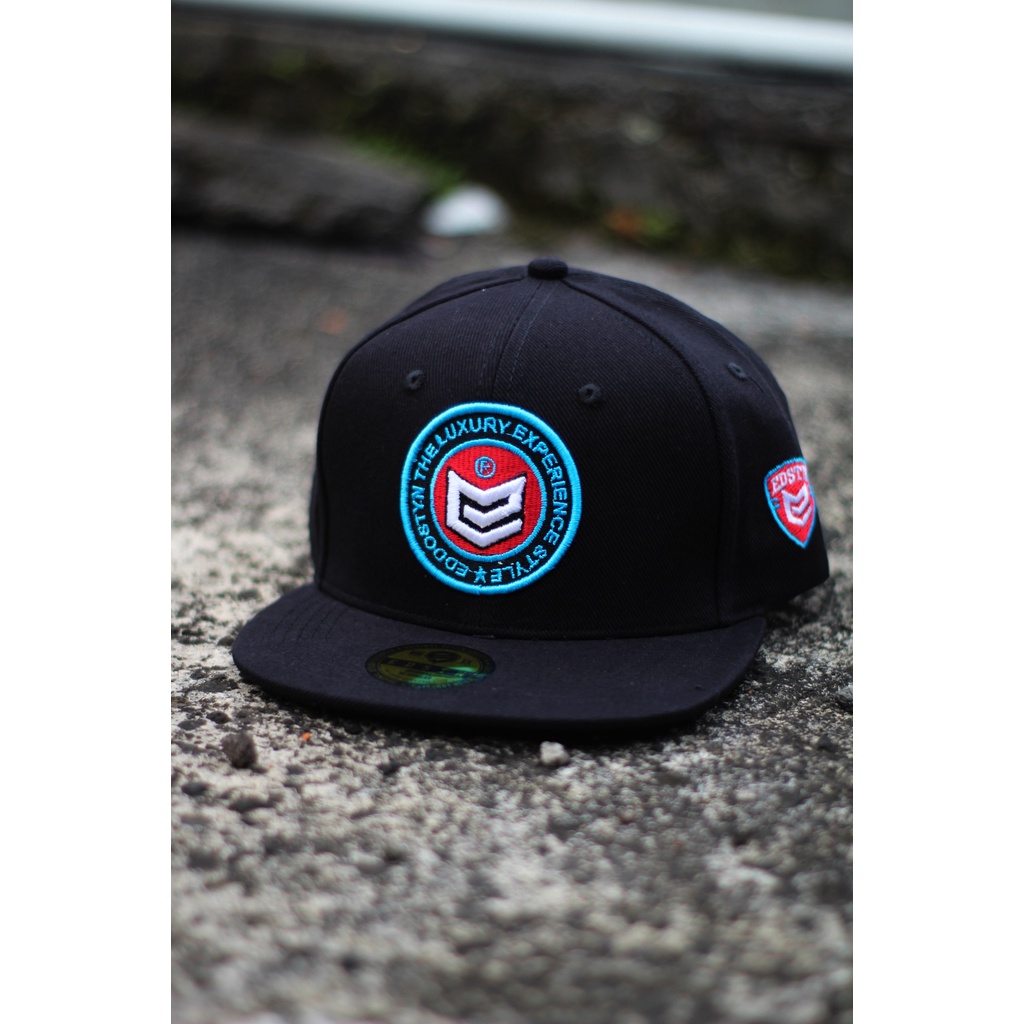 Topi Snapback Original Premium Distro EDSTN Unisex Outdor COD/Topi Pria/Topi Bulat Biru Hitam