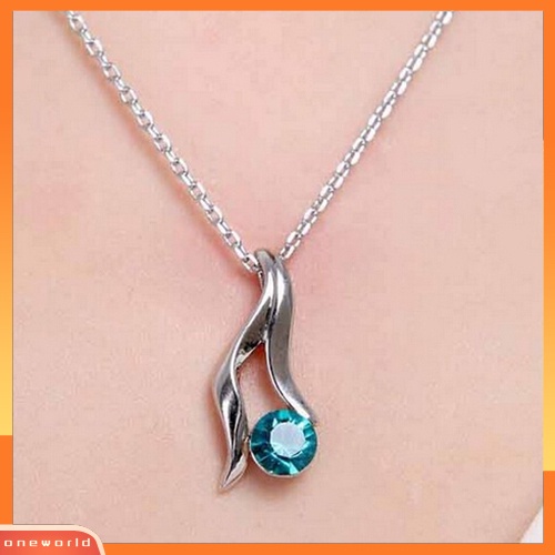 [oneworld] Set Kalung Anting Pengantin Wanita Gaya Korea Elegan Lapis Perak Berlian Imitasi