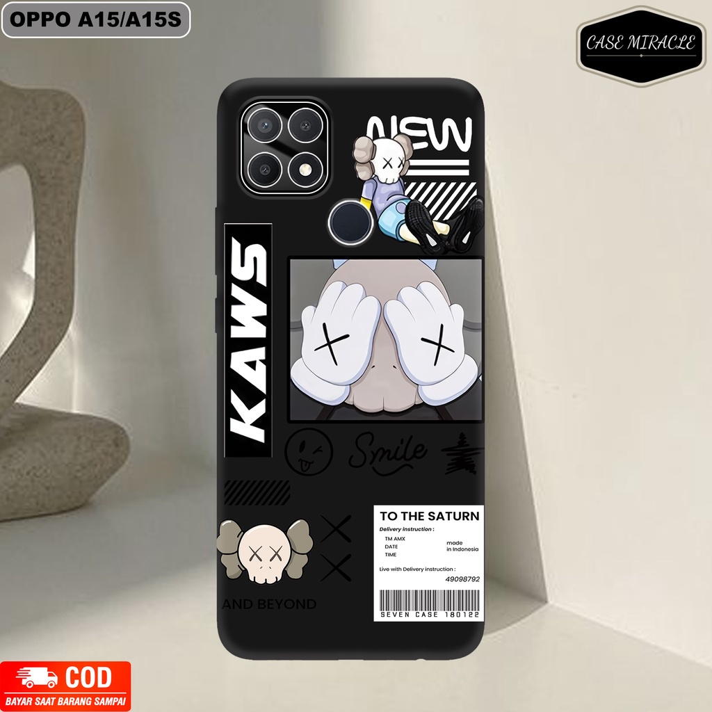 CM Case OPPO A15 / A15S  Softcase Lentur Warna Hitam Macaron Protector Lensa Kamera Kaca  [ KWS ] Ke