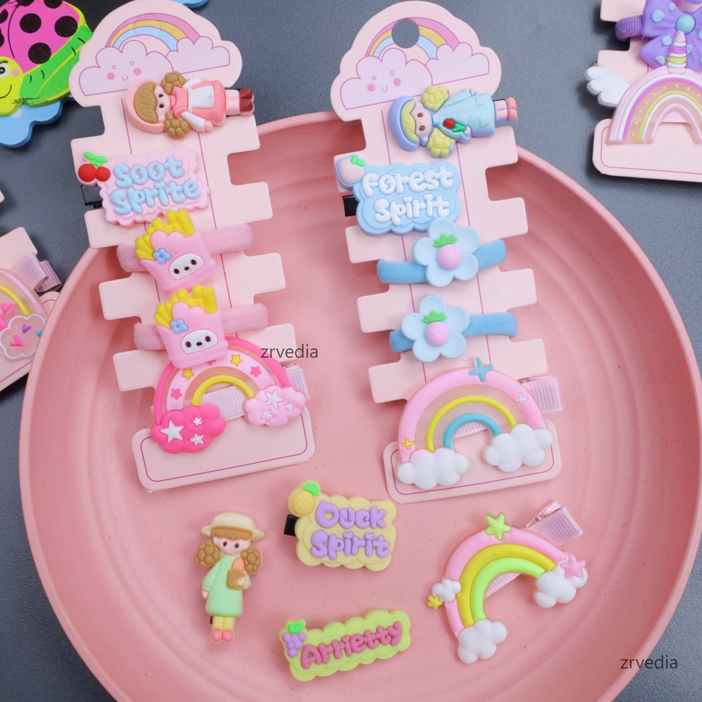 (5 PCS) Yeji Hair Pin Korea / Jepitan Anak Perempuan Kunciran Balita Bayi Perempuan Karakter Kualitas Import Kuncir Korea Style Kiosbalitaaprillia