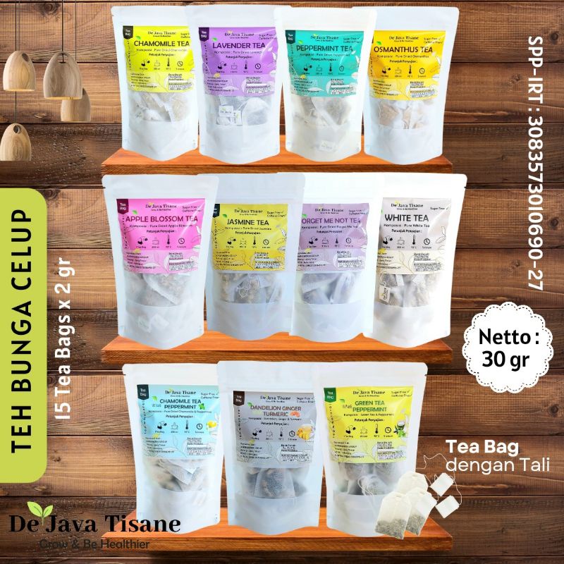 

Teh Celup Teh Bunga Chamomile Telang Peppermint Lavender All Variant Tea Bag 30 gr