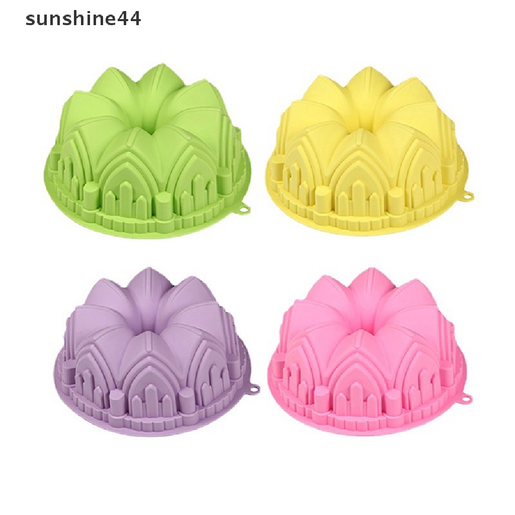 Sunshine 21.7 cm Kue Besar Cetakan Silikon Bentuk Kastil Roti Pastry Mould Baking Tool.