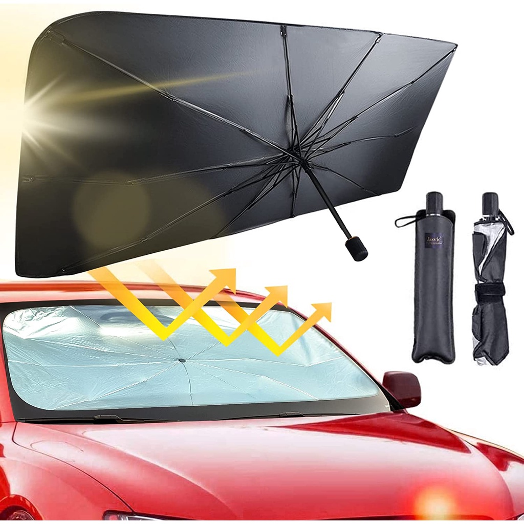 Payung Lipat Sunshield Pelindung Sinar UV Matahari Kaca Depan Mobil Sunshade Mobil Minimalis