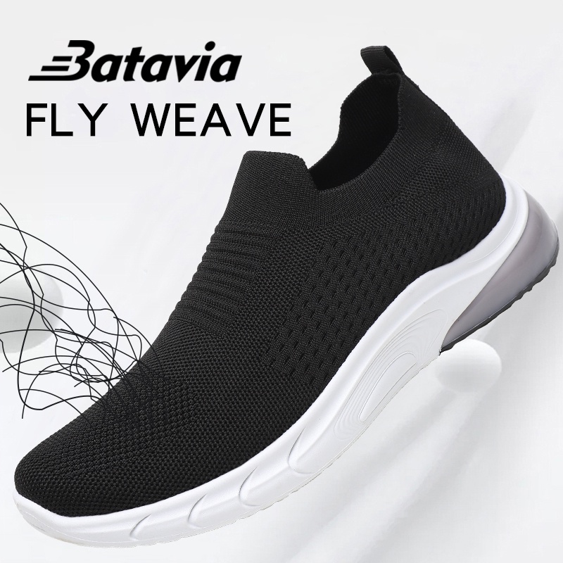 Batavia  Baru rekreasi slip on Pria Sepatu Rajutan Bernapas Olahraga Sepatu Fashion Sepatu Olahraga Kasual Pria Jogging Sepatu Pria Dewasa sepatu sepatu pria sepatu cowo sepatu pria ringan B09