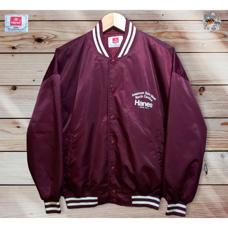 JAKET VARSITY HANES NORTH CAROLINA U.S.A ORIGINAL BRAND-MAROON