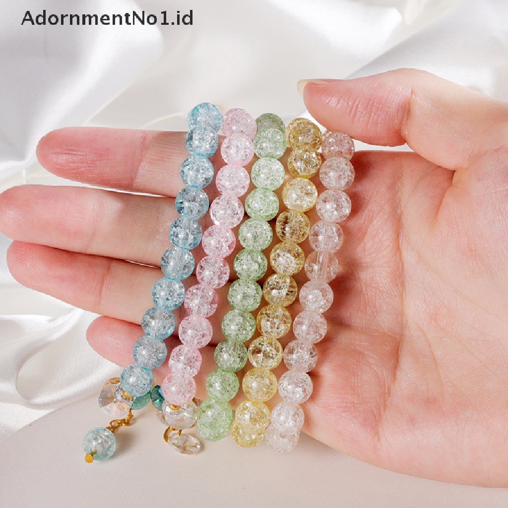 [AdornmentNo1] Gelang Bohemian Manik-Manik Kristal Warna-Warni Gelang Handmade Tali Elastis Wanita Perhiasan [ID]