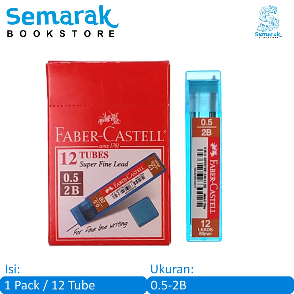 

Faber Castell Super Fine Lead Isi Pensil Mekanik 2B 0.5 [1 Pack / 12 Tube]