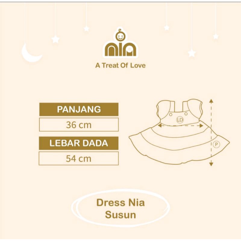 NIA Dress Susun Bayi Polos Warna Premium
