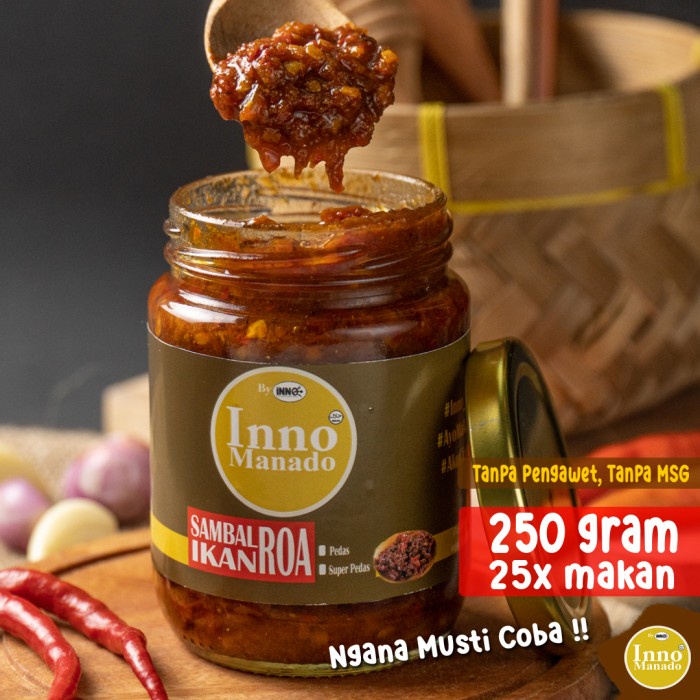 

[BEST SELLER] SAMBAL IKAN ROA PEDAS - INNO MANADO - KEMASAN MINI JAR