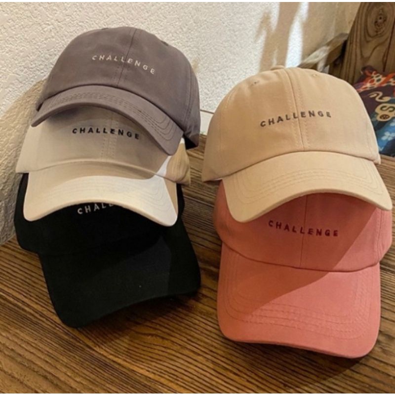[PART 1] COD Topi Baseball Sport  Bordir / Topi Bucket Polos Pria / Wanita Distro Korea-Challenge Cream