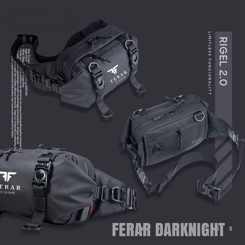 Tas selempang/Clucth bag pria wanita anti air Ferar Darknigt