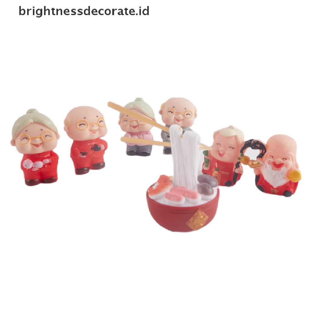 [Birth] 1pasang Lucu Panjang Umur Kakek Nenek Dekorasi Kue Pesta Cake Topper Ornaments [ID]