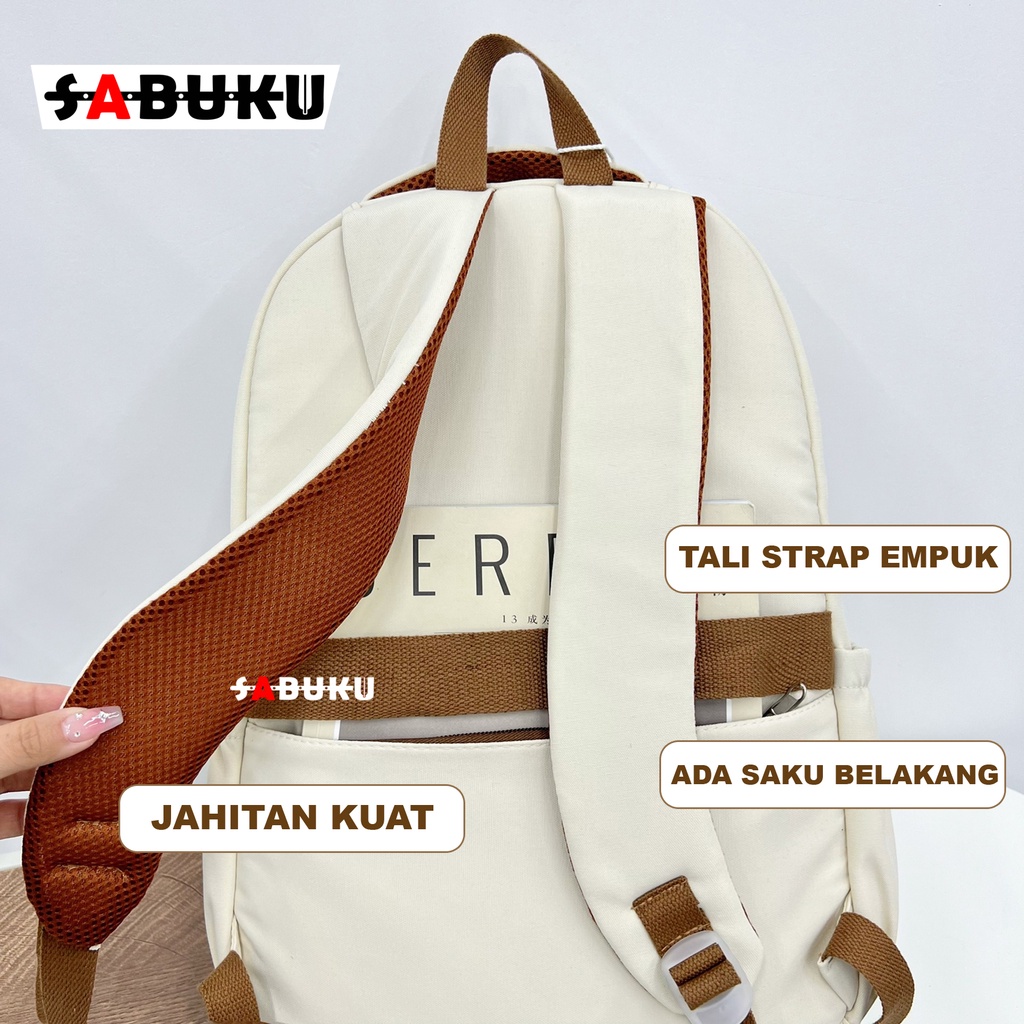 Tas Ransel Fashion Korea Style Tas Remaja Kuliah Pria Wanita Backpack Fashion Distro Tas Ransel Anak Trendy -281