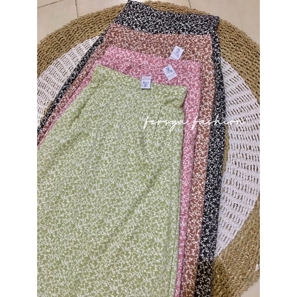 ROK MOTIF BUNGA &amp; POLKA || SKIRT KOREAN STYLE