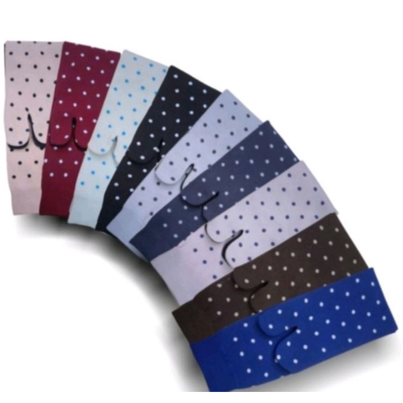 (12 PASANG) kaos kaki jempol motif polkadot wanita muslimah warna random kualitas premium super lembut