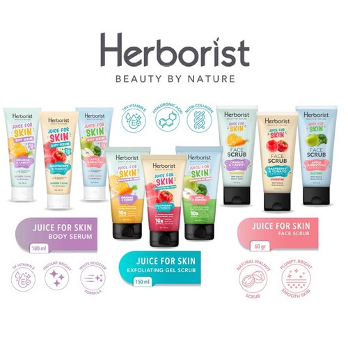 [ 3 PCS ] HARGA GROSIR Body Serum Exfoliating Body Scrub Face Scrub Herborist Juice For Skin