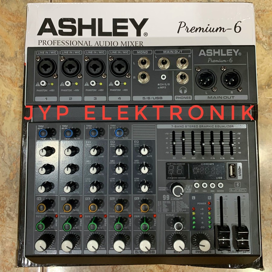 MIXER AUDIO ASHLEY PREMIUM 6 / PREMIUM6 (6CH,USB,BT)ORIGINAL RECORD