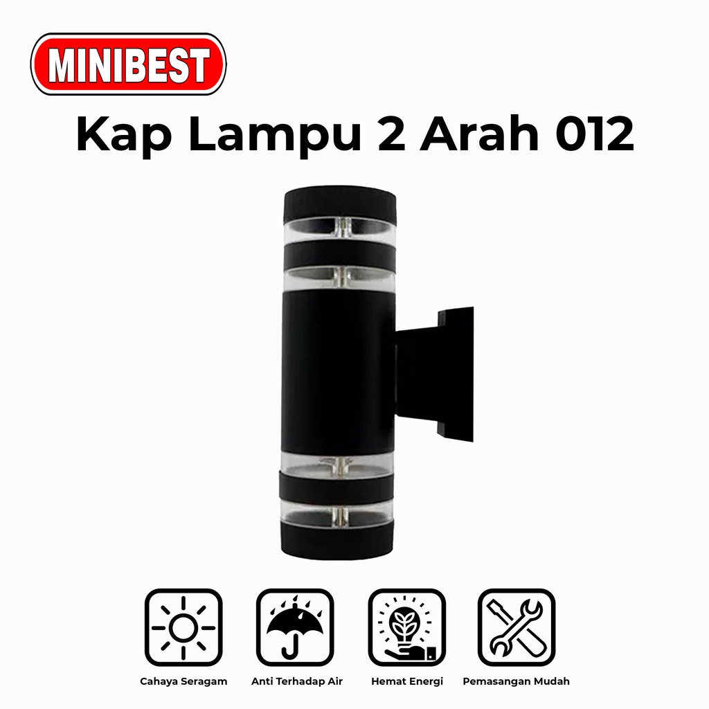 [MB] KAP LAMPU DINDING 2 ARAH 012 /  LAMPU PILAR / WALL LAMP BULAT MINIMALIS 2 ARAH