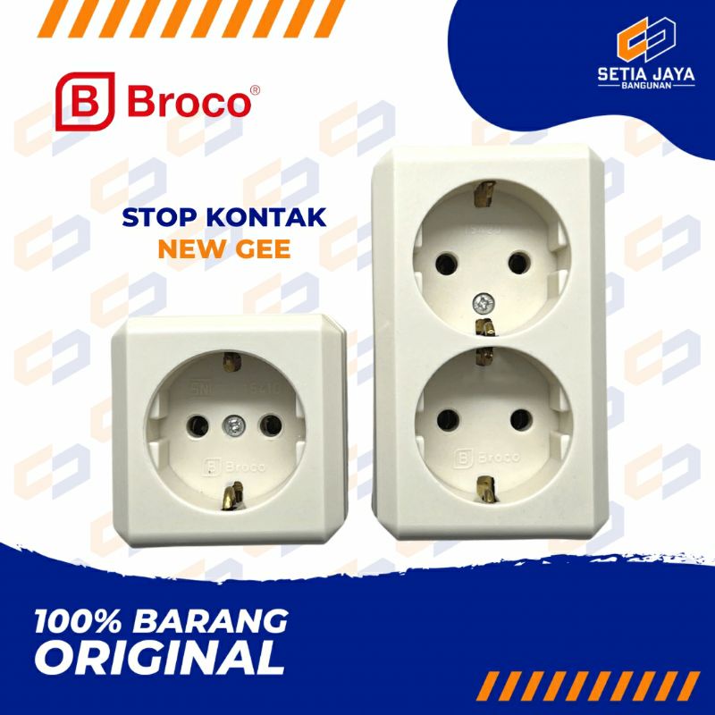 Stop Kontak / Colokan Kabel Broco New Gee / Newgee 1 / 2 Lubang Outbow