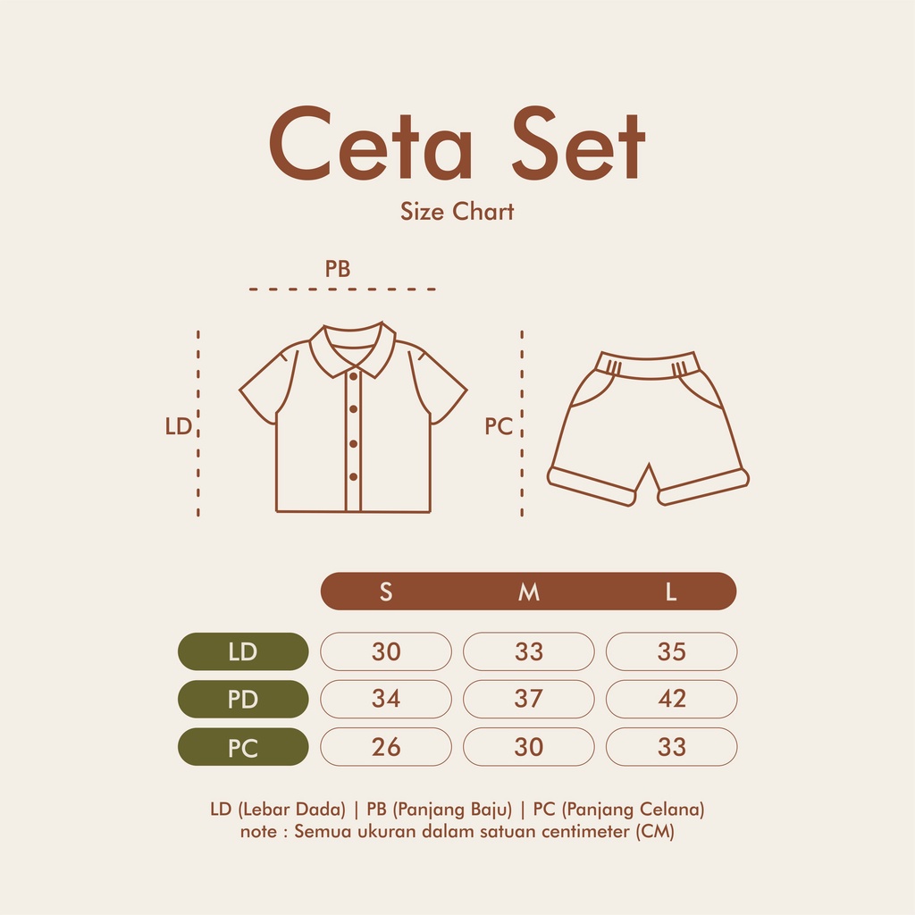 MINI MIEMA CETA SET SETELAN BAJU PENDEK CELANA PENDEK ANAK UNISEX