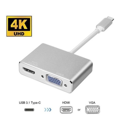 usb 3.1 type c to hdmi vga adapter konverter 2in1