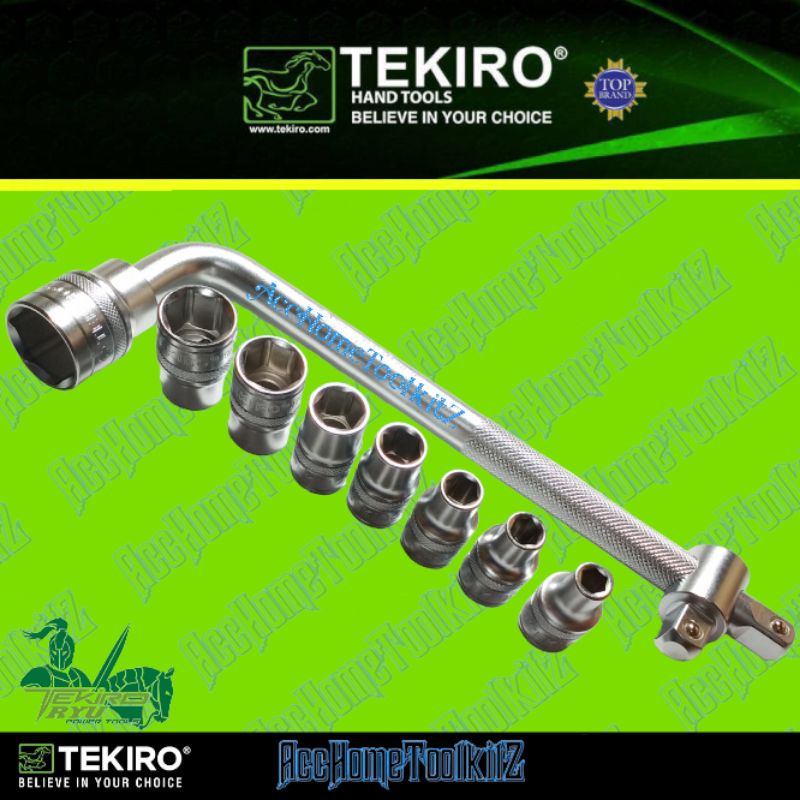 TEKIRO KUNCI SOCK SET 10PCS 6PT HAND SOCKET 1/2&quot; ( 8-24MM) 8 , 9 , 10 , 12 , 14 , 17 , 19 , 24 MM