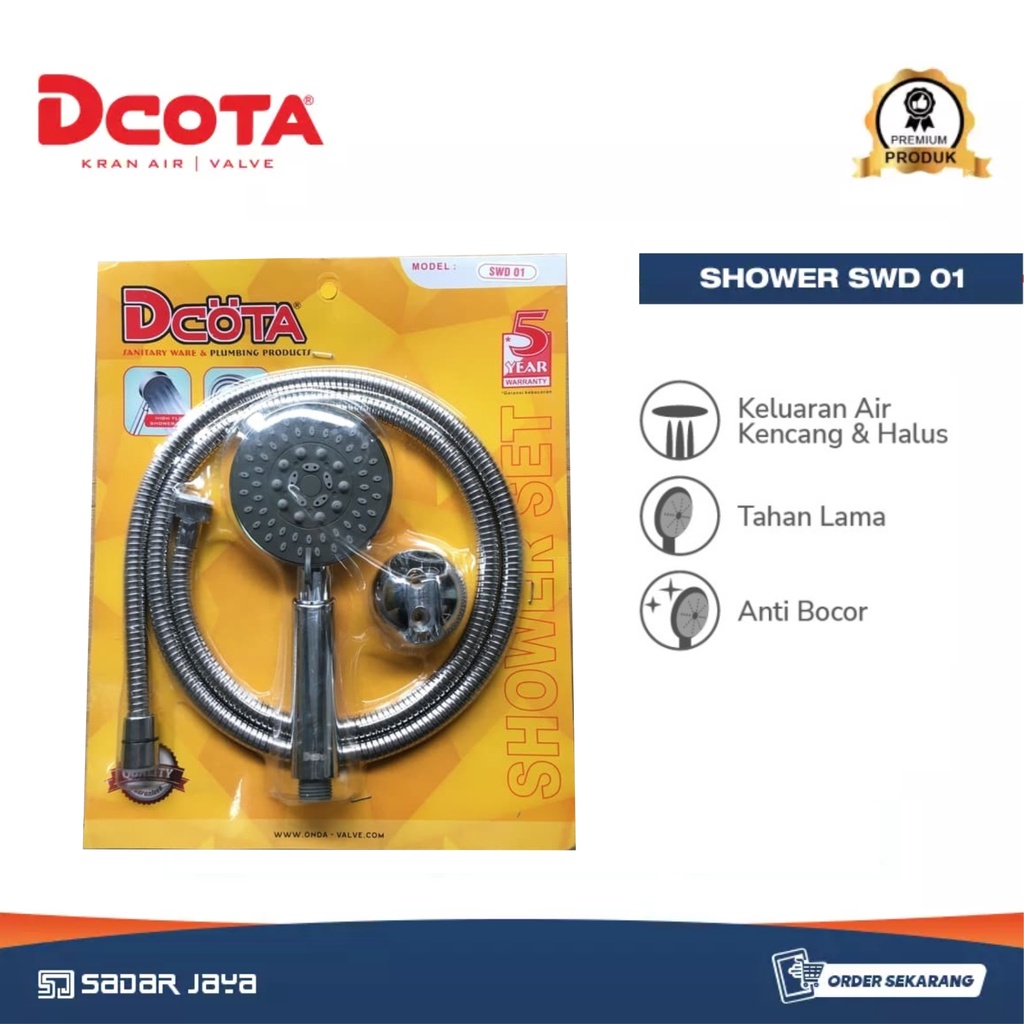 DCOTA SWD 01 Hand Shower Mandi Spray 5 Mode Pancuran Sprayer 1/2&quot;