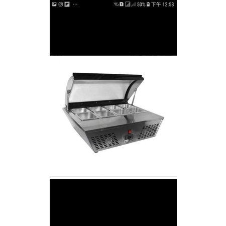 ASLI KRISCHEF Counter Top Salad Bar Chiller Showcase Buah Salad dengan penutup/SALAD SHOWCASE 8PANS 