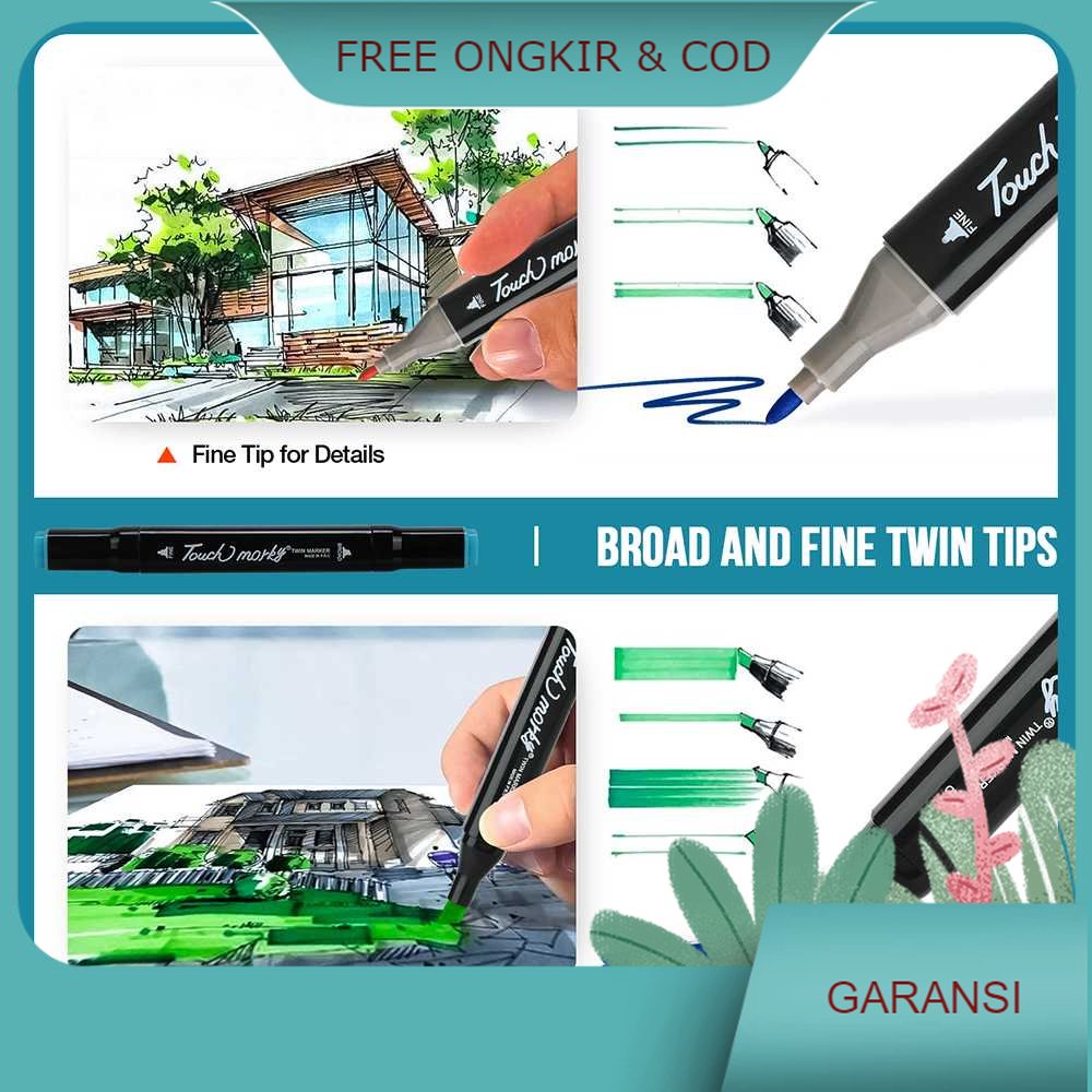 

Super Murah Spidol Dual Side Art Sketch Marker Drawing Set 12 Color - T12