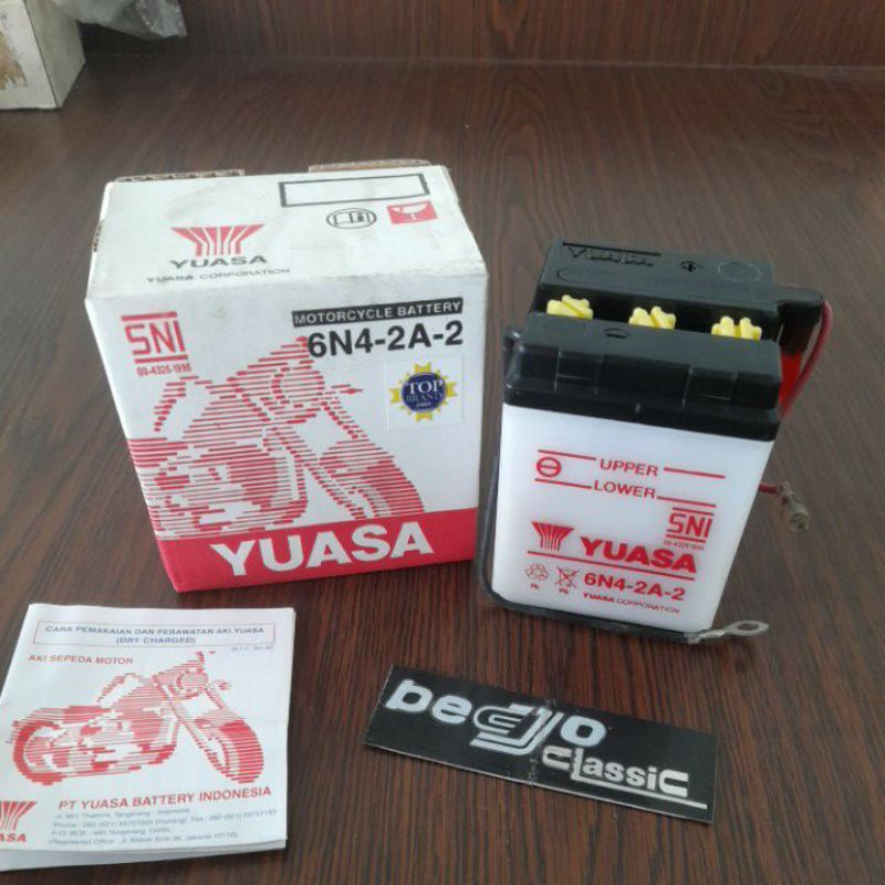 Jual aki basah battery YUASA 6N4-2A-2 6volt peruntukan HONDA WIN RX100