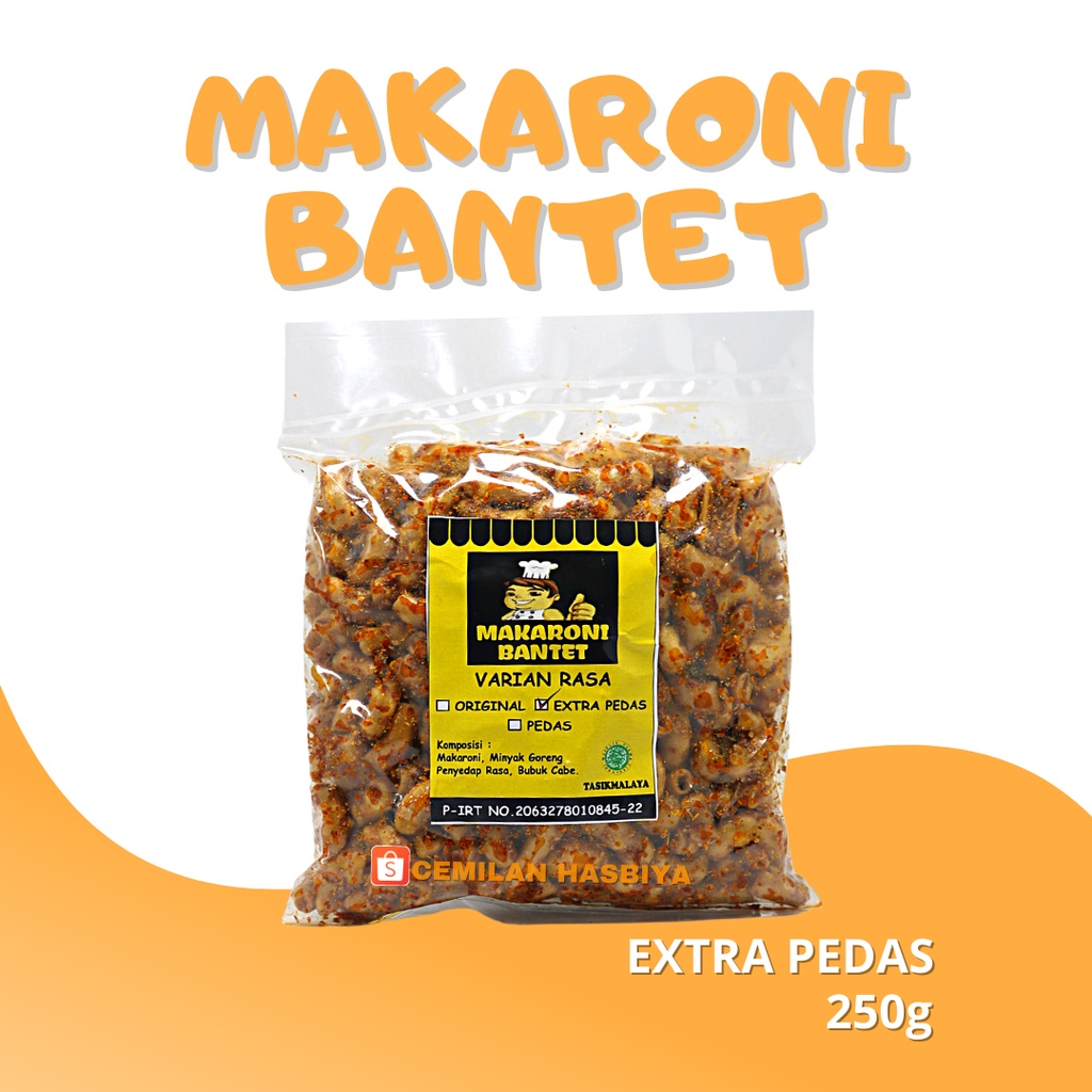 MAKARONI BANTET KEMASAN 1/4 KHAS KOTA TASIKMALAYA - MAKARONI BANTET EXTRA PEDAS CAP KOKI