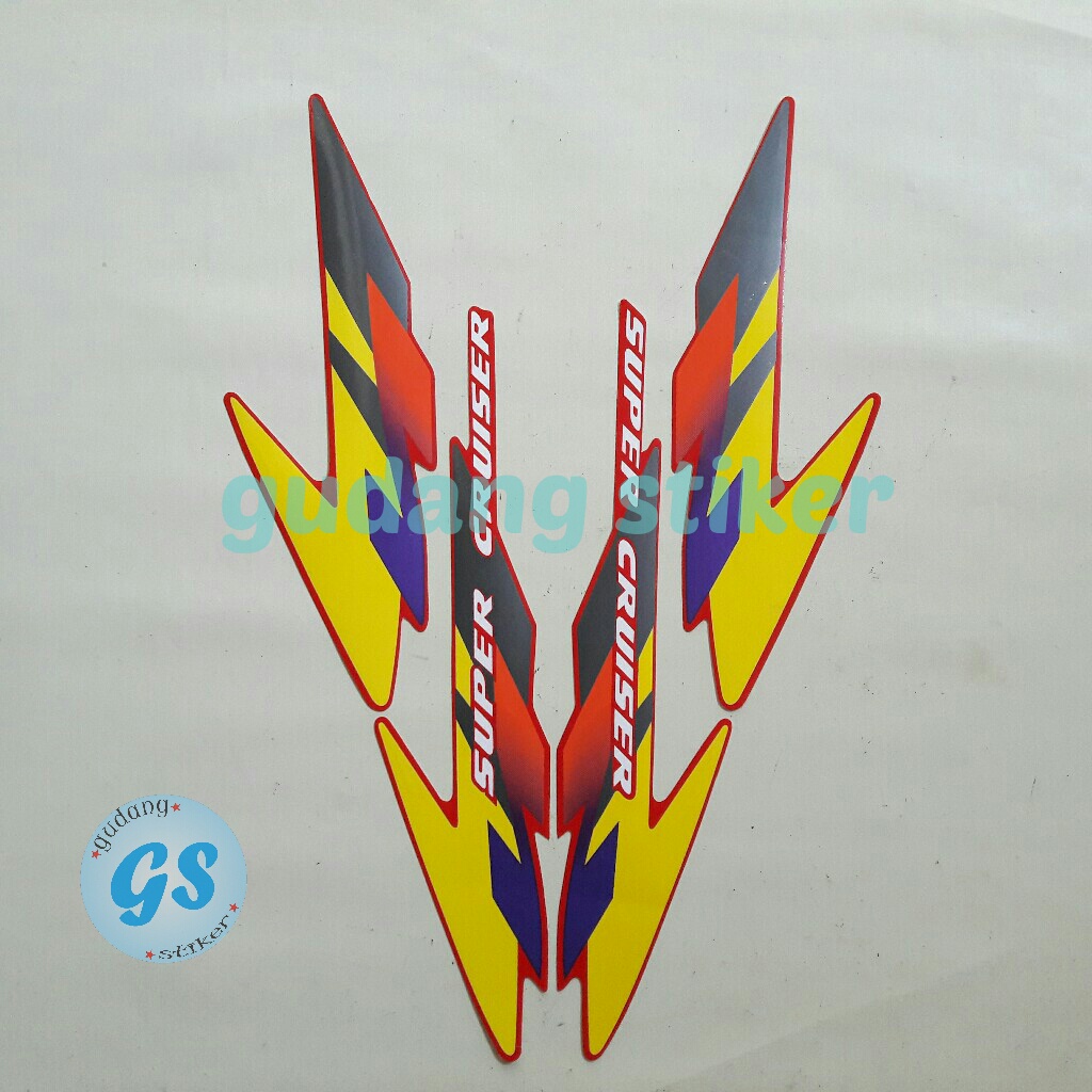 Striping Stiker Motor honda Tiger 1997 merah