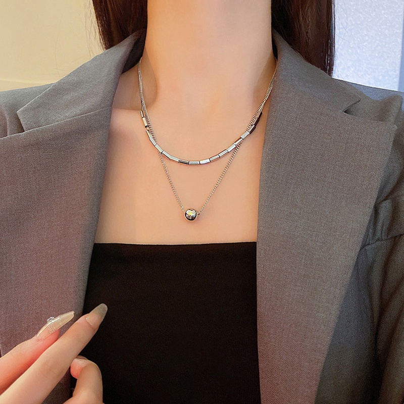 Korea Baja Titanium Choker Berlapis Kalung Wanita Punk Trendi Dainty Rantai Pernyataan Liontin Hip Hop Perhiasan