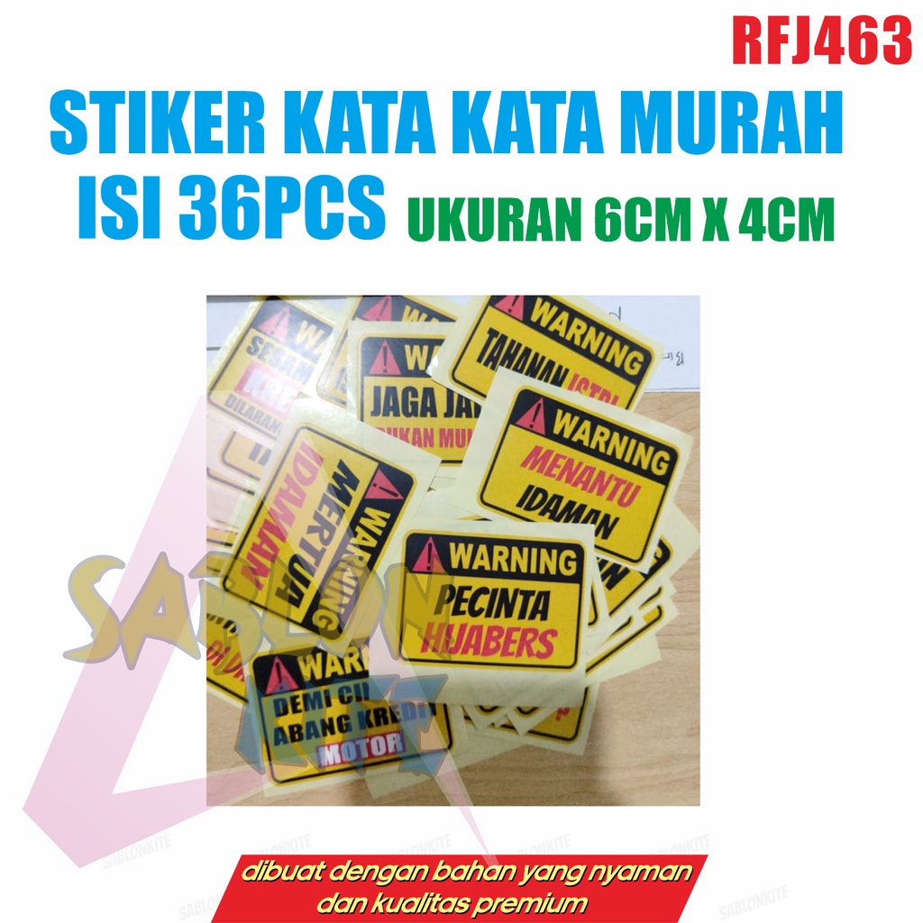 STIKER KATA KATA MURAH DAPAT 36PCS RFJ463