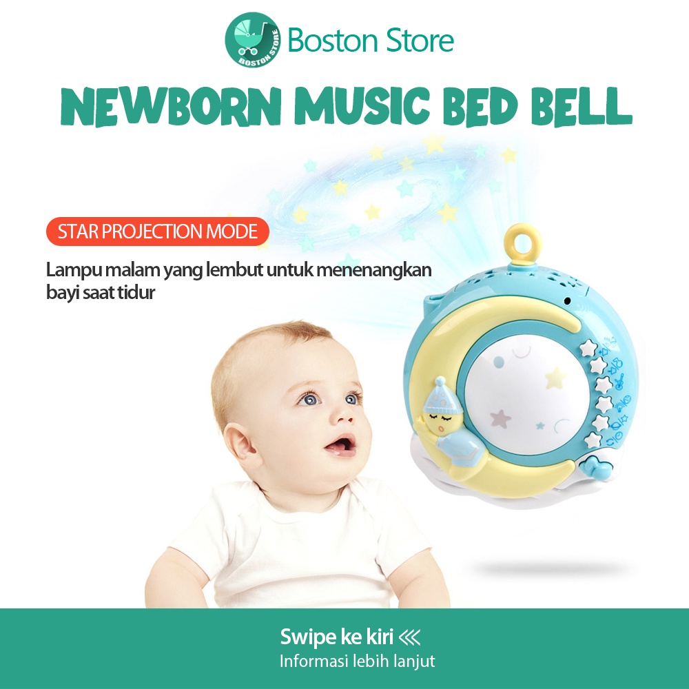 Bostonstore Mainan Box Tempat Tidur Bayi / Mainan Tidur Bayi / Crib Hanging Toys / Box Bayi musik toys Gantung di Tempat Tidur Bayi +Remote / Crib Bell Toys /  Mainan gantungan box ranjang bayi Gantungan tempat tidur bayi baby crib toys baby bed