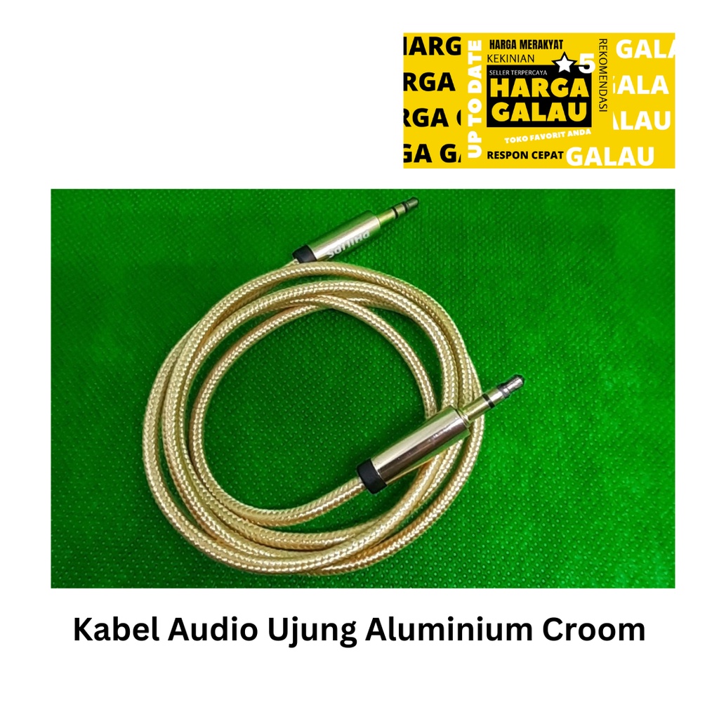 Kabel Audio Ujung Aluminium Croom - Car audio cable aux 3.5mm 1 meter