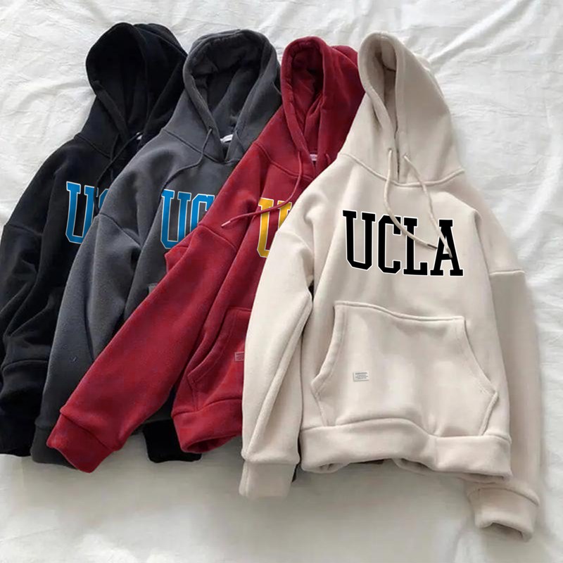 Parisdivarious Sweater Hoodie Jemper Ucla Bahan Fleece Size S - XXL (Pria &amp; Wanita)