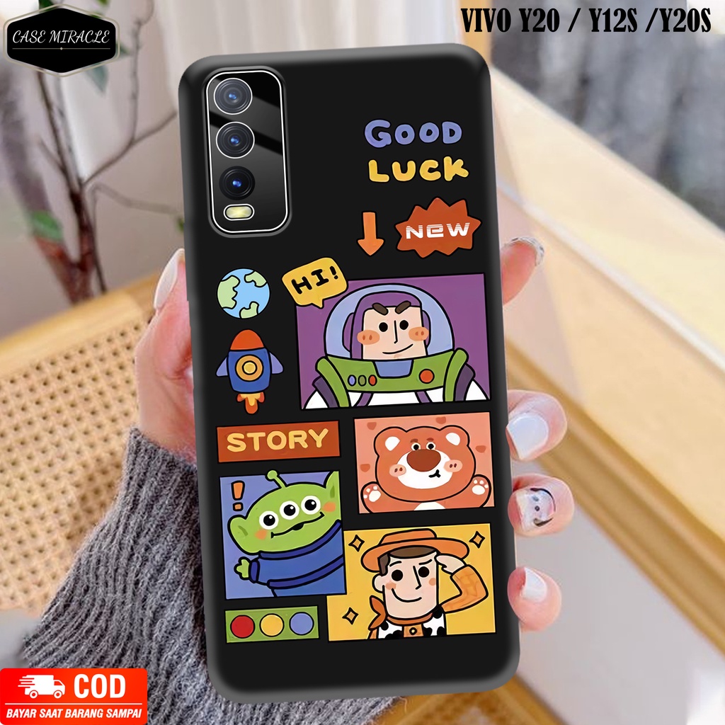 CM Case VIVO Y20 Y20S Y20SG Y12S  Softcase Lentur Warna Hitam Macaron Protector Lensa Kamera Kaca  [