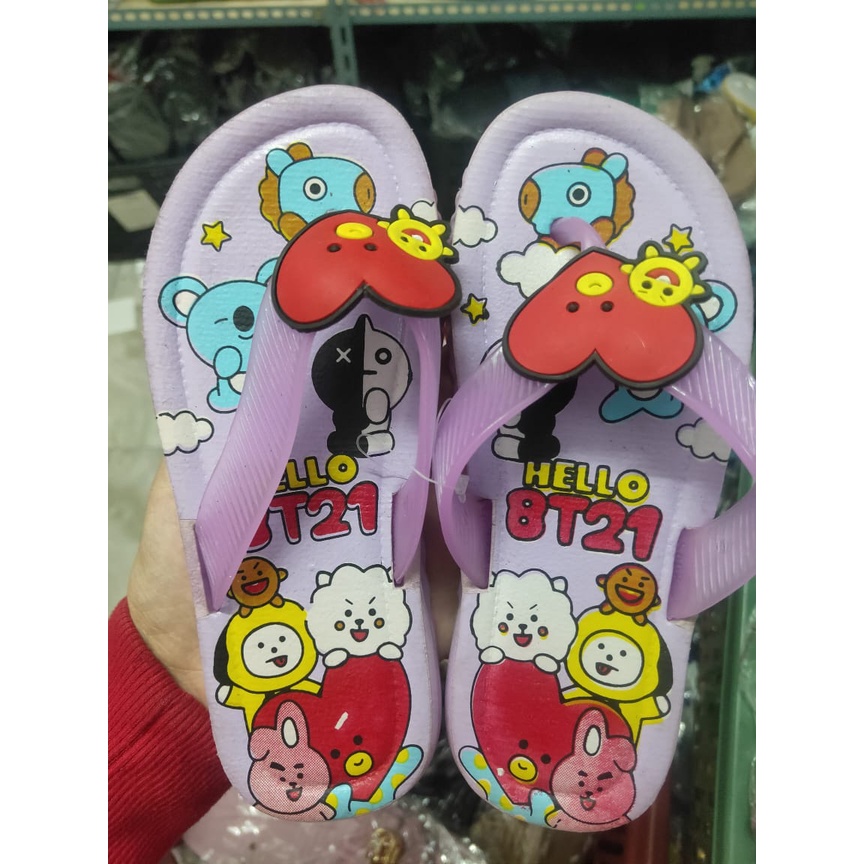 SANDAL ANAK JEPIT JELLY KARAKTER BT21 669-63 SIZE 24/35 SANDAL ANAK PEREMPUAN TERBARU/sandal boba anak