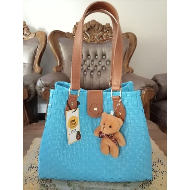 Tas Wanita/Anyam kombinasi kulit