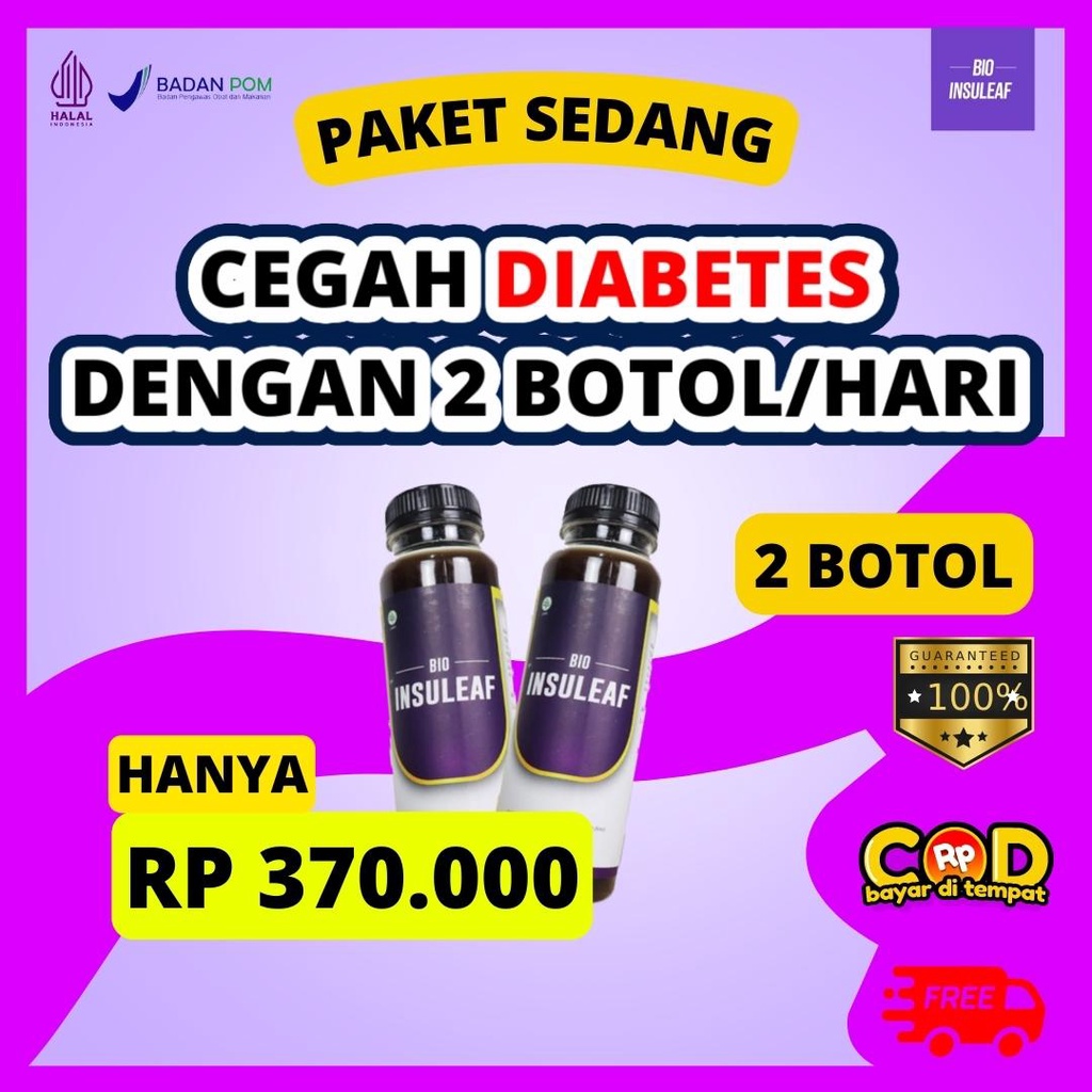 

[PAKET 2 BOTOL] | Bio Insuleaf | Minuman Herbal 100% Ampuh Mengatasi Diabetes Kencing Manis Kolesterol menurunkan Gula Darah Mencegah Gagal Ginjal