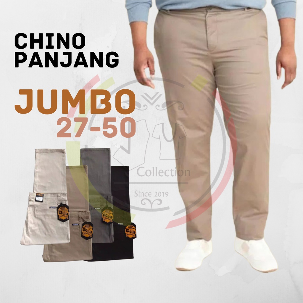 Celana Chino Panjang Pria Chino Jumbo Big Size Distro Premium Best Quality Size 39 Sampai 50