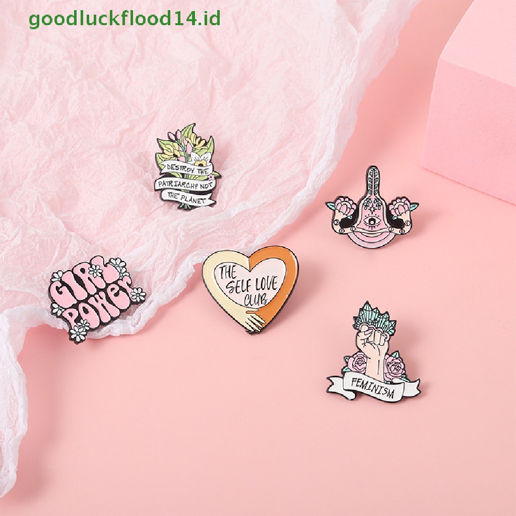 [GOOGFOUR] Gadis Power Enamel Pin Custom Self Love Club Rahim Bros Kerah Lencana Perhiasan Hadiah Untuk Wanita Teman [TOP]