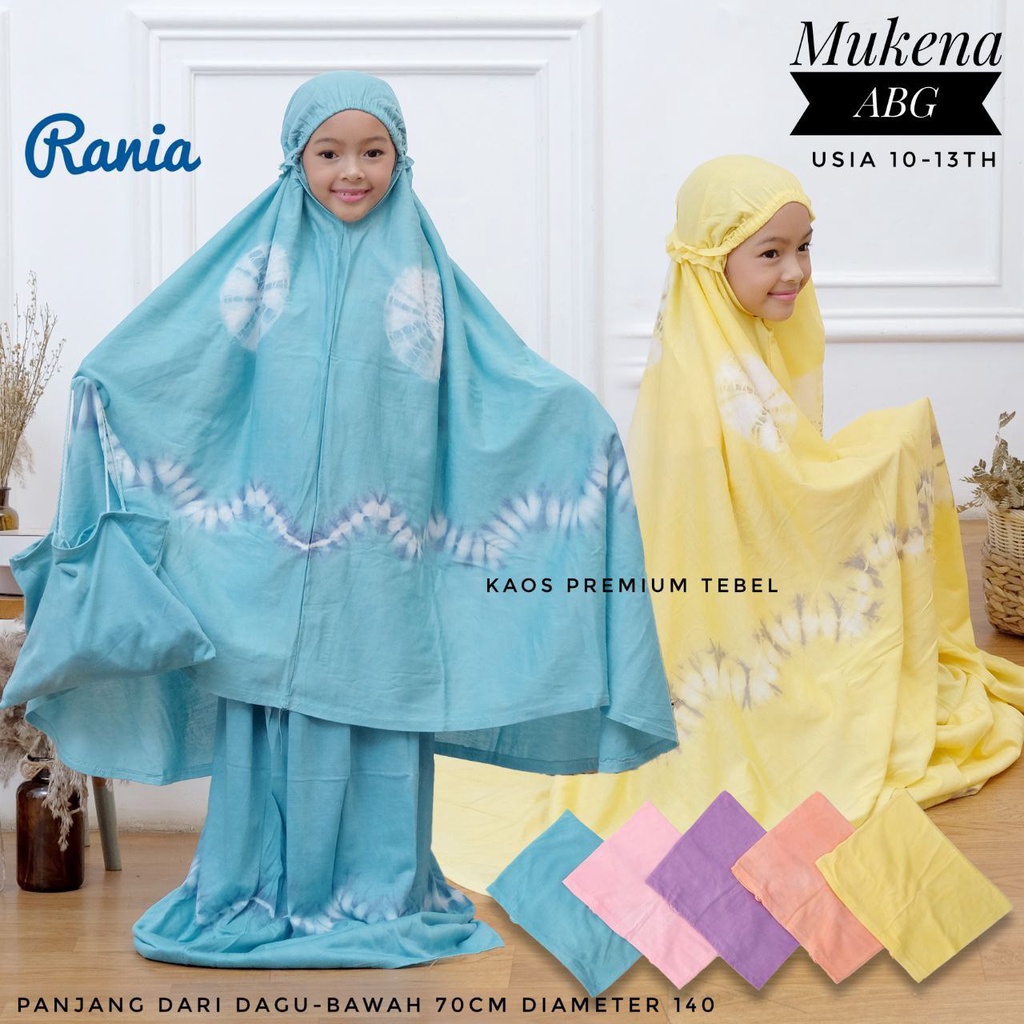 ( NEW ARRIVAL ) Mukena Anak Tanggung 10 - 13 Tahun 4 - 7 Tahun adem Cotton combad halus bali travel Mukena terusan Mukena Pisah atas bawah
