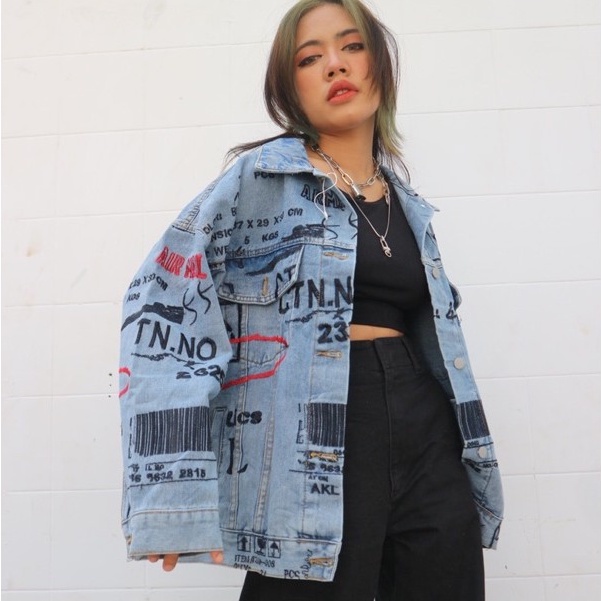Jaket Jeans Murah Cewek Jacket Wanita Kekinian Jens Oversize Jins Jumb Amr Original - 5206 No Phone