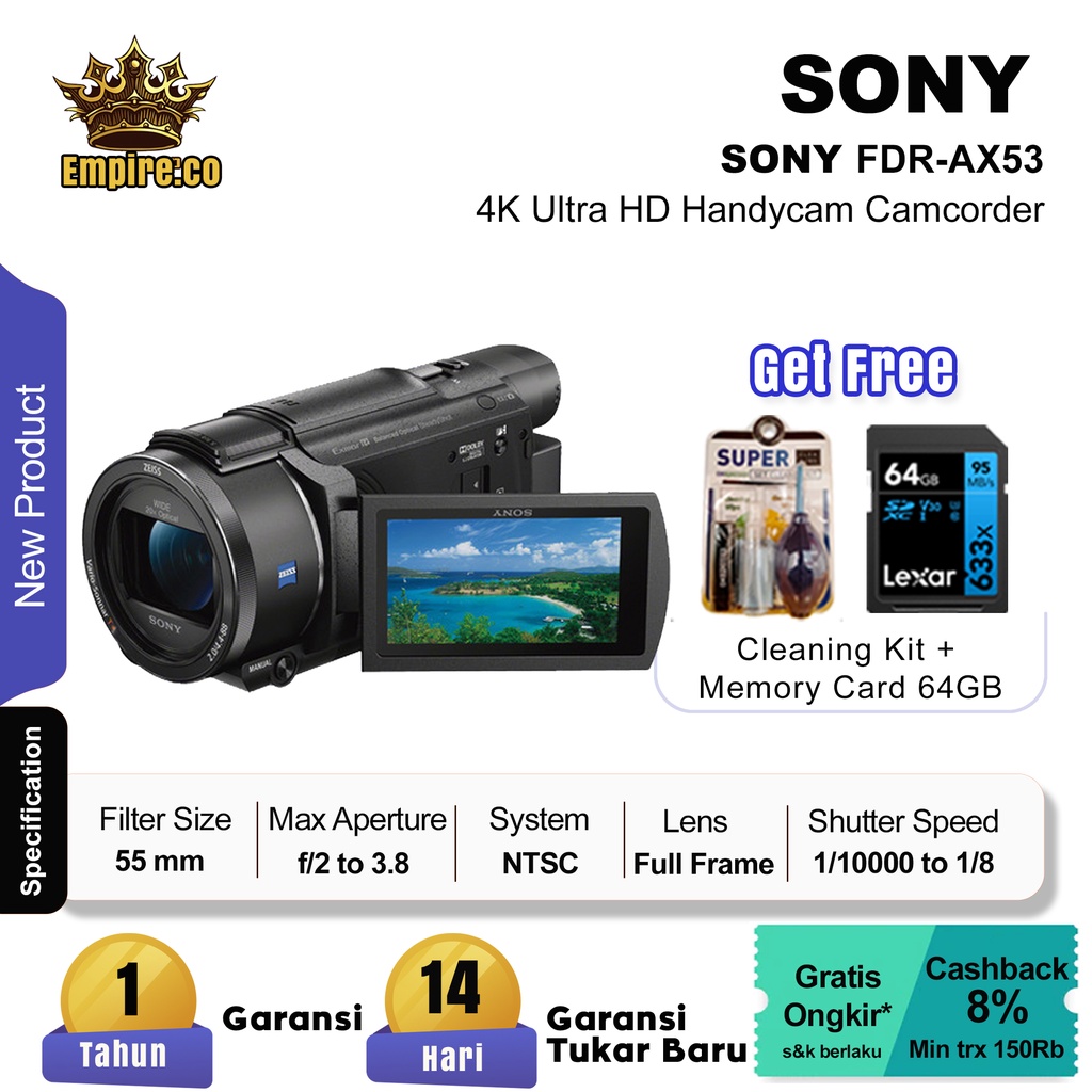 Sony FDR-AX53 4K Ultra HD Handycam Camcorder