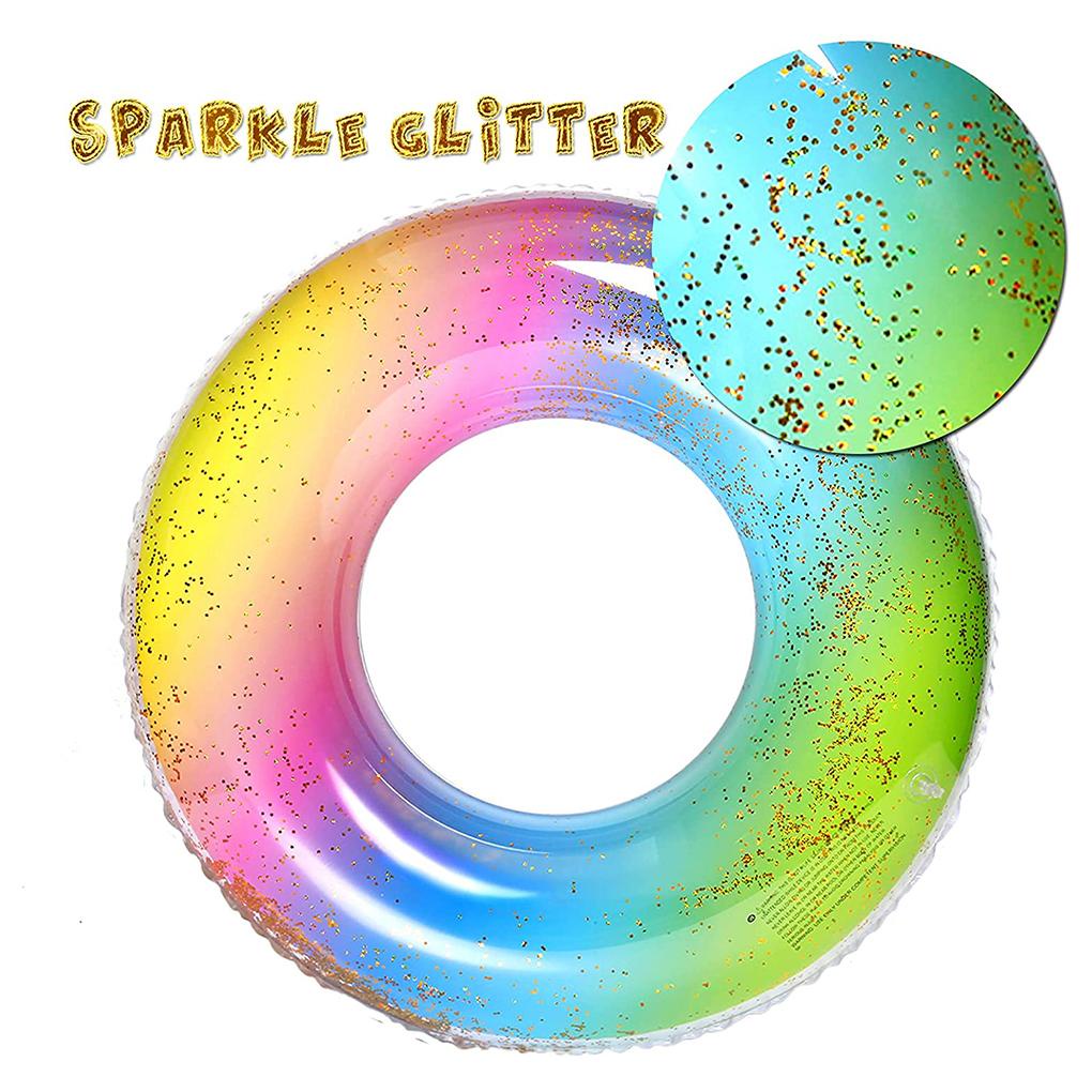 Cincin Renang Tiup Glitter Kolam Air Anak Alat Bantu Renang Mainan Kolam Renang Portable