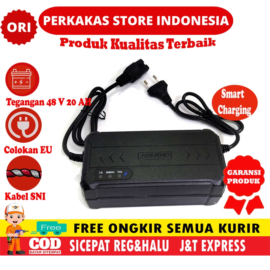 Charger Baterai Aki Skuter Sekuter Sepeda Motor Listrik Elektrik 48V