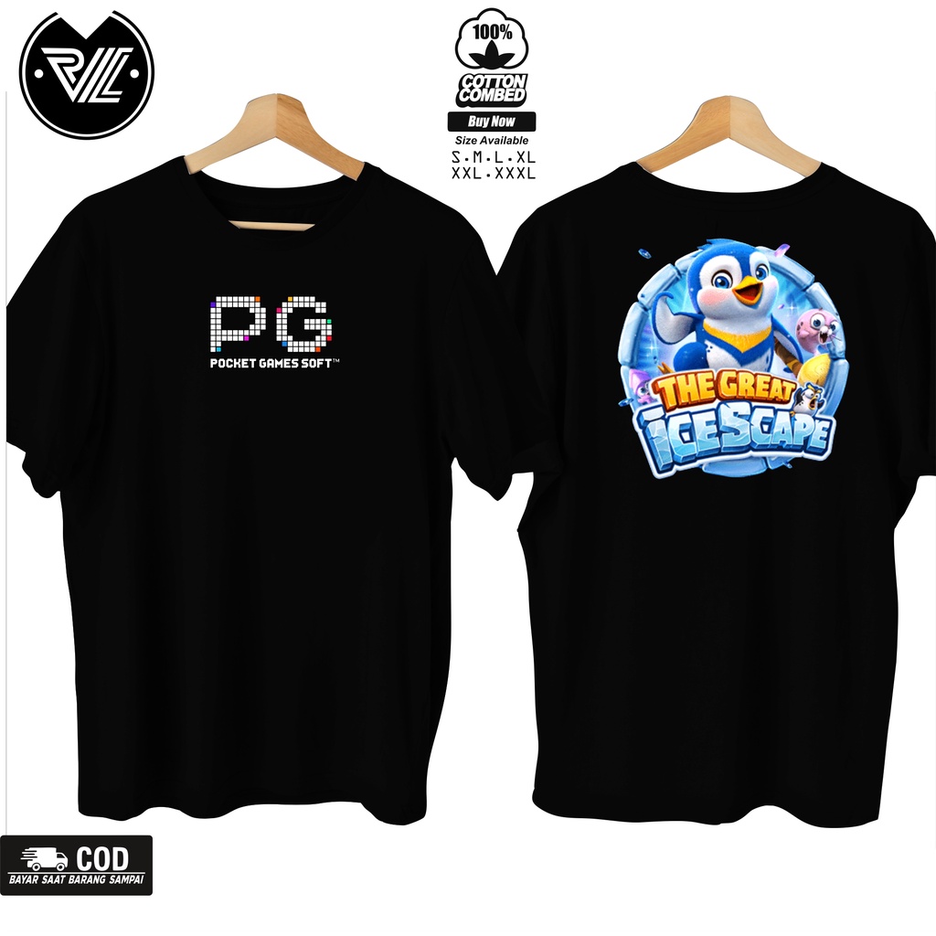 Tshirt Baju Kaos SLOT PG The Great Ice Scape Pocket games / Kaos game Slot Pragmatic play / Kaos slo